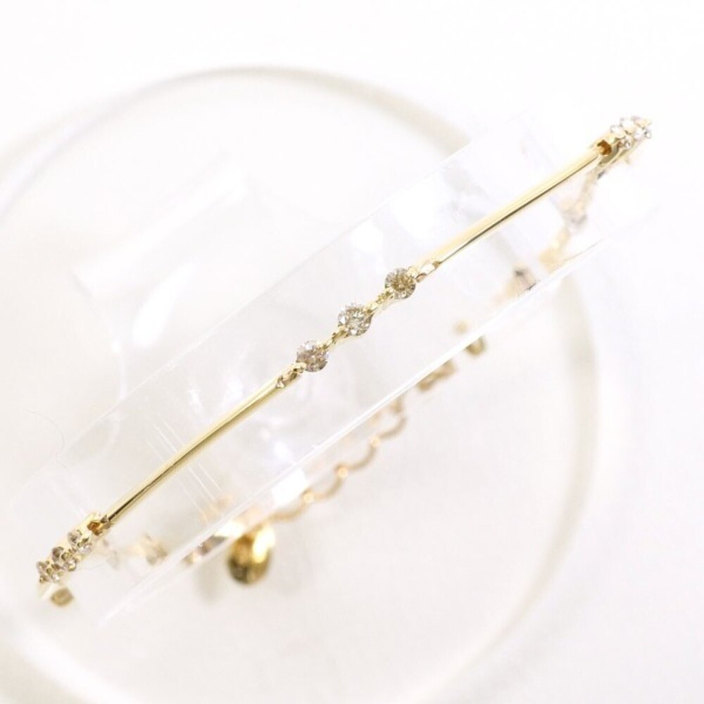 VINTAGE 10k Gold Diamond Charm Bracelet